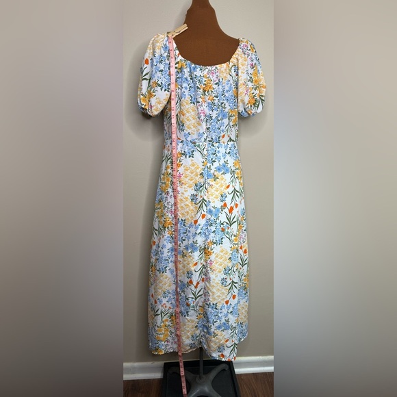 Mary & Mo Floral Short Sleeve Empire Waist Dress Size XL - Picture 5 of 8